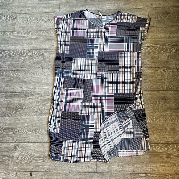 42 POPS Plus Size Plaid Maxi Dress - V-Neck, Pockets, Side Slits - Size 3X EUC - Picture 12 of 12